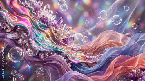 abstract fractal background with bubbles