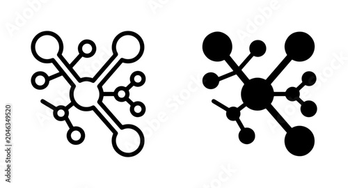 Foto Network Connection Icons, Molecular Structure Symbols, Data Link Graphics, Abstr