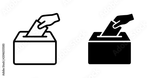 Φωτογραφία Voting Ballot Box Icons, Election Symbol, Democratic Choice, Civic Duty, Governm