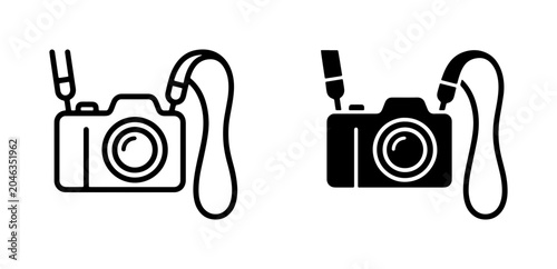 Fotografie Camera Icons, Digital Photography Equipment, Vector Graphics for Media and Conte