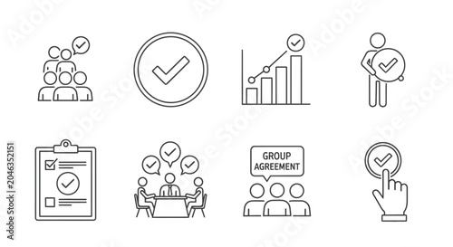Foto Checkmark Icons Representing Approval, Agreement, and Successful Completion of T