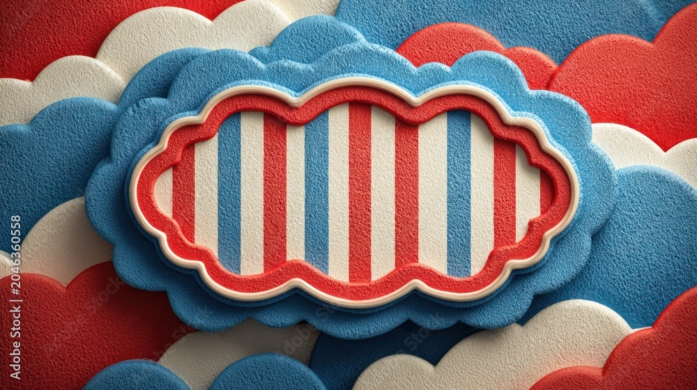Fototapeta premium Labor Day promotional banner in red, white, and blue, clean USA-themed sale background