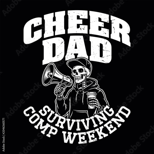 Cheer Dad Funny Dad lover Retro Vintage Father's Day T-shirt Design