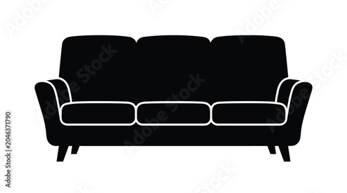 Konstfotografi Sofa Silhouette A Black And White Furniture Shape On A White Background