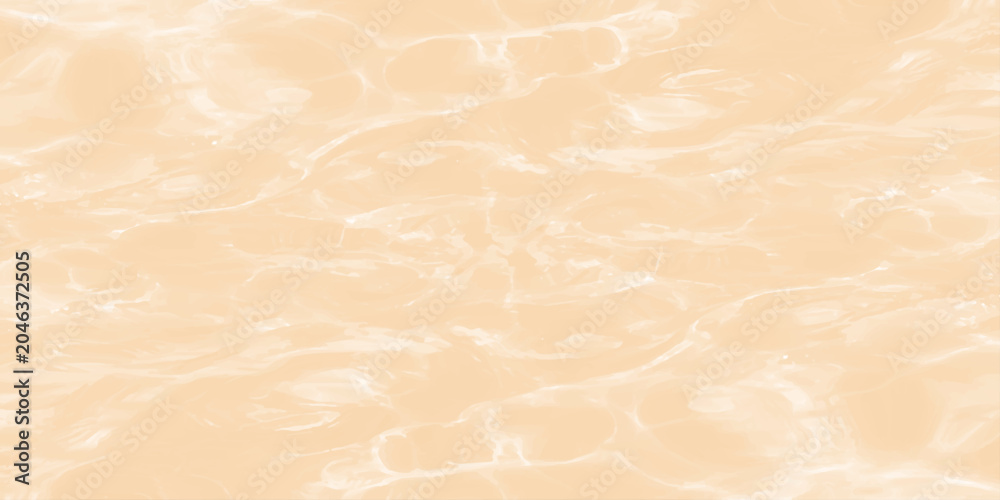 Fototapeta premium Beige water surface background with soft caustics ripples and gentle sunlight reflections for organic beauty concept