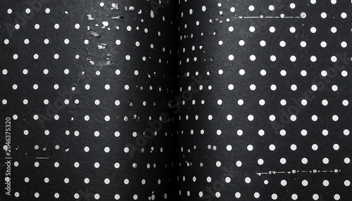 A black background with evenly spaced white polka dots