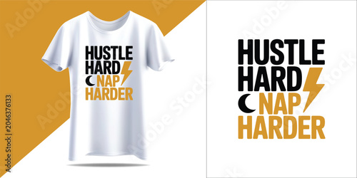 Canvas Print Hustle hard nap harder motivational tshirt design