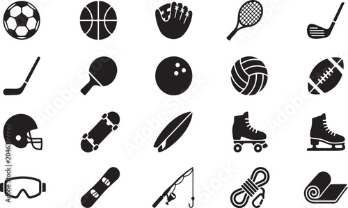 Black and white of various and symbols minimalist monochrome