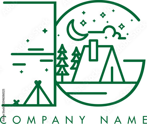 Minimalistic Abstract Initial Letter EG Nature Outdoor Line Art Logo Design