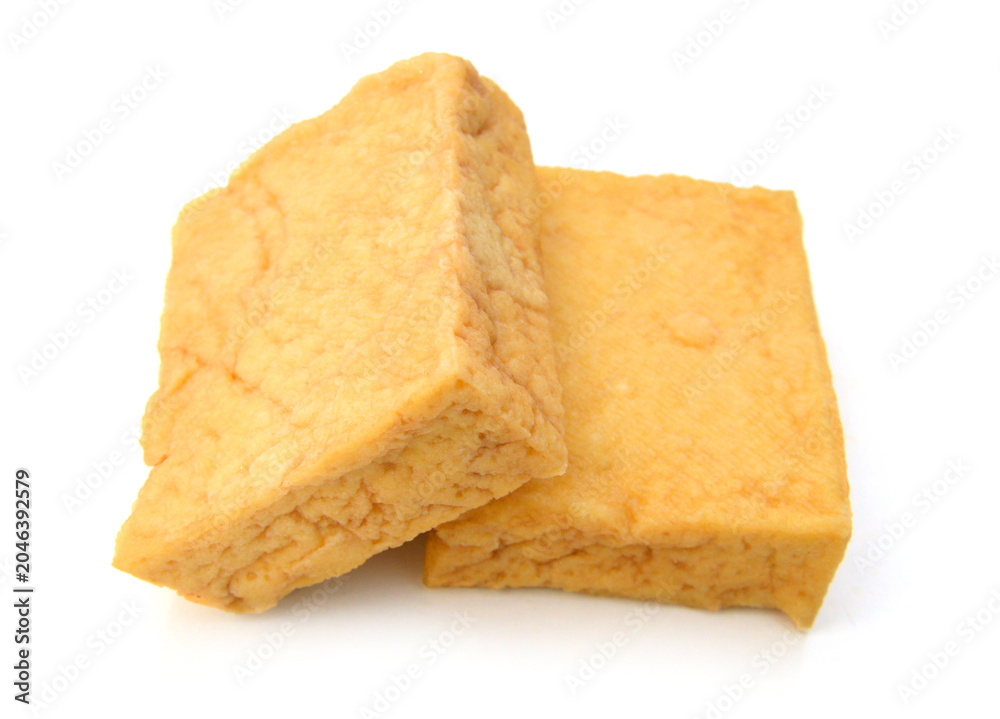 Fototapeta premium Closeup tofu isolated on white background