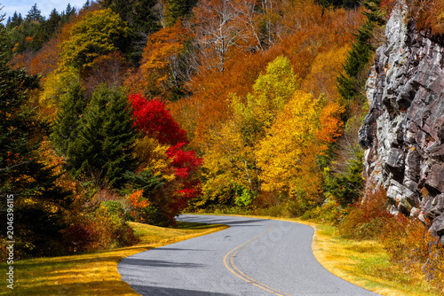 colorful autumn drive on the Blue Ridge Parkway