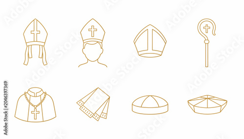 Fotografie Catholic bishop symbols and clothing, religious icons, christianity