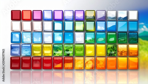 Color Gradient Landscape Grid