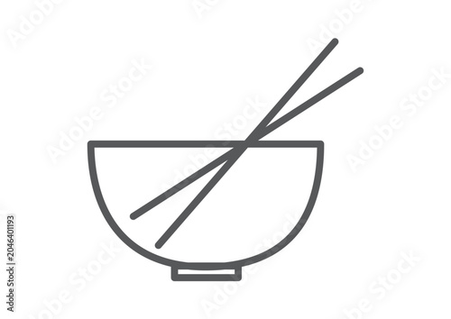 Bild auf Leinwand Asian Food Bowl with Chopsticks Traditional Cuisine