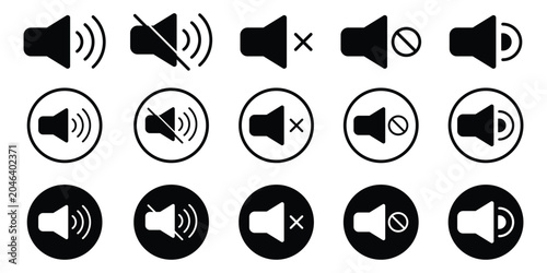 Photos Speaker loudspeaker mute unmute icon set