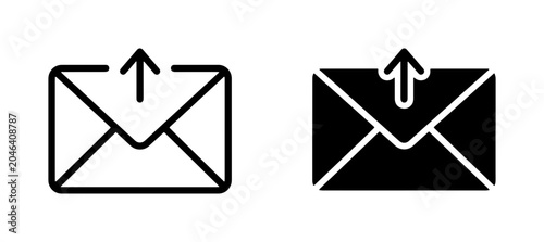 Obraz na płótnie Email Send Icons, Outgoing Mail Symbol, Upload Message Graphics, Communication V