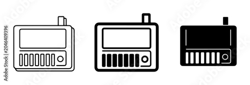 Tableau sur toile Radio Icons, Vintage Radio Set, Retro Communication Device Vector Graphics