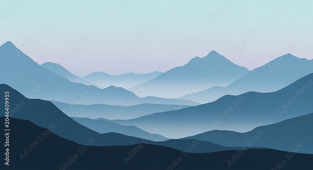 Fototapeta premium Majestic Mountains IN Misty Layers.