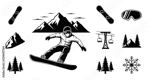 Man snowboarding down mountain slope fast.