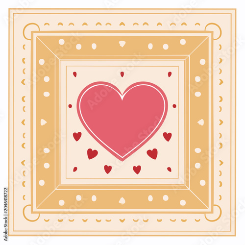 Pink Heart with Decorative Border