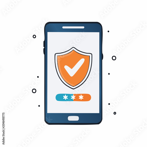 Smartphone Security and Authentication Icon
