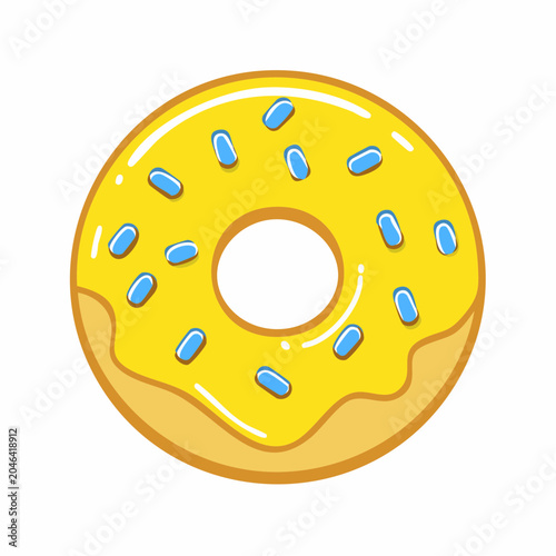 Yellow Donut with Blue Sprinkles