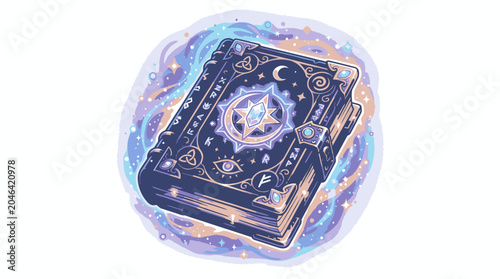 Tarot card with mystical symbols.