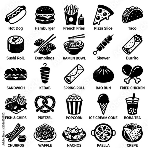 Variety of Fast Food Items Displayed.
