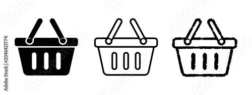 Bild auf Leinwand Shopping Basket icon set