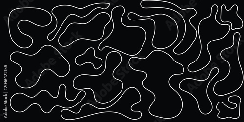 Obraz na plátně White squiggly lines on a forming abstract shapes and patterns fathers day