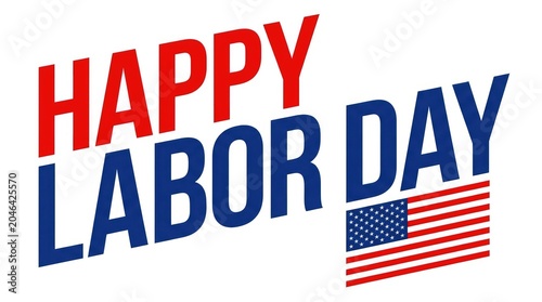 Happy Labor Day USA American flag celebration graphic