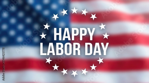 patriotic american labor day celebration with usa flag