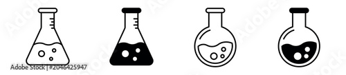 Photography Laboratory Flask Icon Set