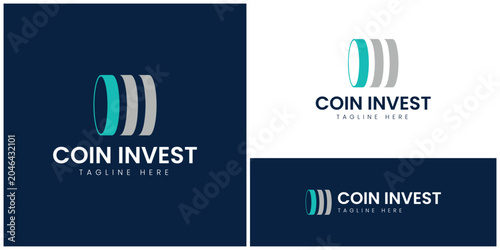 Abstract Coin Row Investment Logo Template