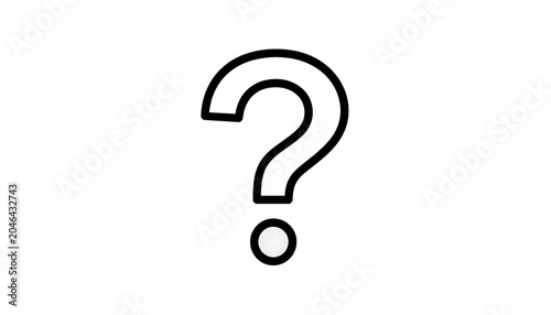 A large black question mark on a white background