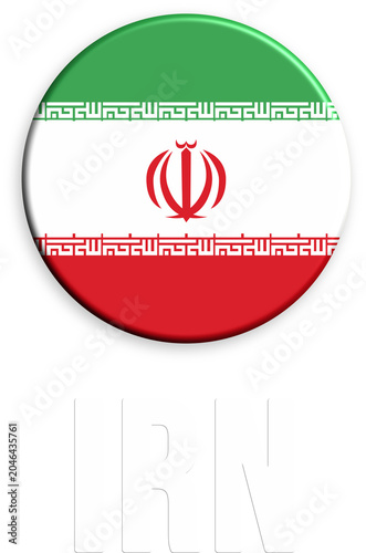 Round iran flag emblem in green, white, and red colors, suitable for national identity, middle eastern themes, patriotic designs, and educational materials.