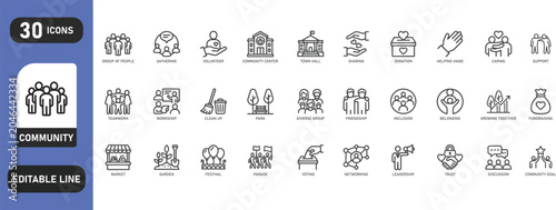 Quadro su tela Community icons set