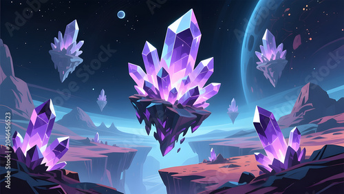 abstract crystal planet
