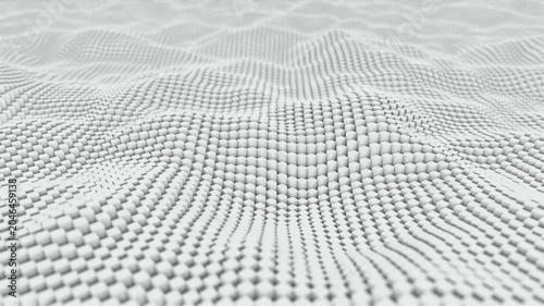 White cubes wave pattern background 3d animation in a seamless loop 4k