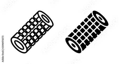 Fotografie Hair Roller Icons, Vintage Beauty Tool Vector Set, Retro Styling Accessory Graph