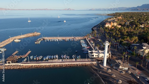 Tableau sur toile Explore the sunset over Loreto marina in Baja California Sur, Mexico, where the