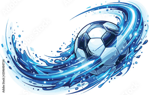 Blue Football Energy Splash Vector