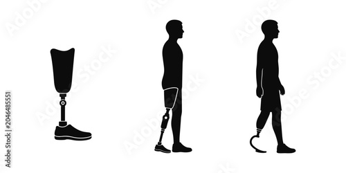 Prosthetic Leg Evolution Icons