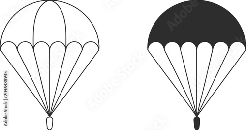 Tableau sur toile Parachute skydiving extreme sport vector illustration.