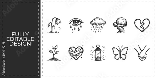 Foto Technology and artificial intelligence icons showing robot brain circuit and dig