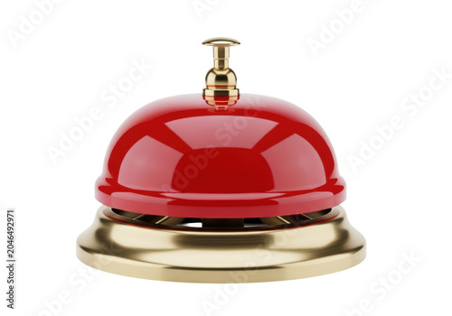Red service bell isolated on transparent background
