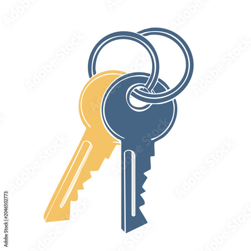 Two keys on a keychain