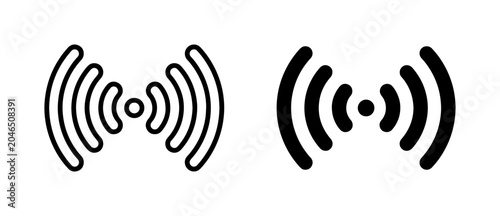 Tableau sur toile Wireless Signal Icons, Wi-Fi Waves, Radio Frequency Symbols, Network Connectivit