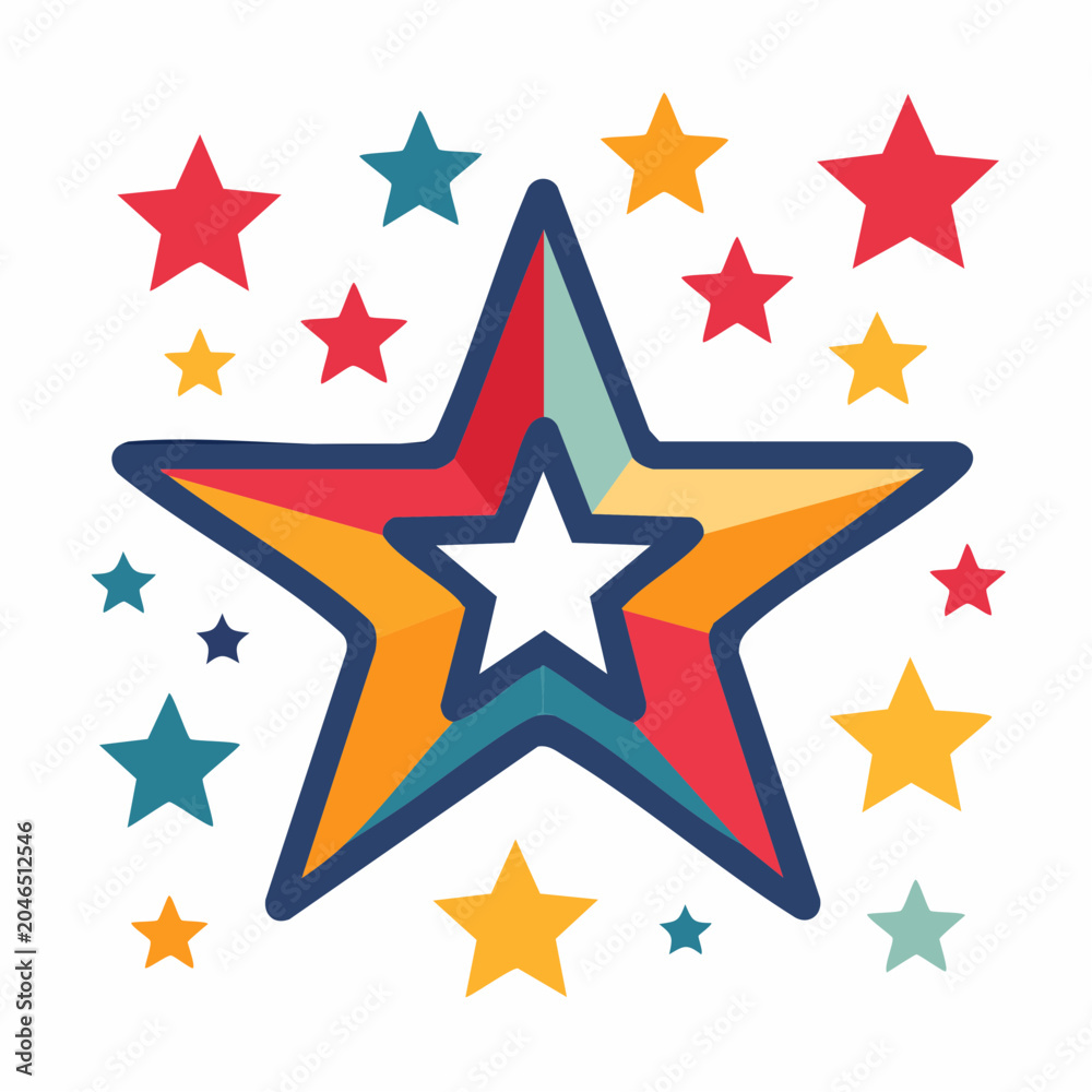 Obraz premium Colorful Starburst with Multiple Stars