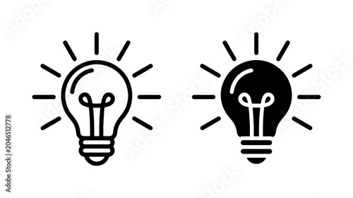 Foto Light bulb icons, idea symbol, innovation concept, creative thinking, vector ill
